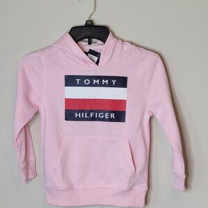 Tommy Hilfiger Girls/Boys Pink Logo Sweatshirt - Cozy & Stylish Everyday Look(6)